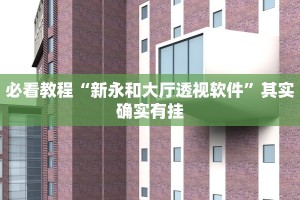 必看教程“新永和大厅透视软件”其实确实有挂