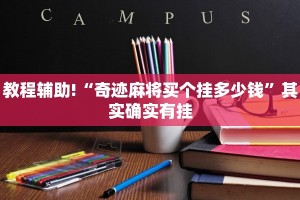教程辅助!“奇迹麻将买个挂多少钱”其实确实有挂
