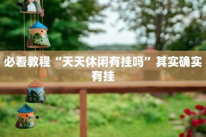 必看教程“天天休闲有挂吗”其实确实有挂