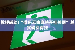 教程辅助!“微乐云南麻将开挂神器”其实确实有挂