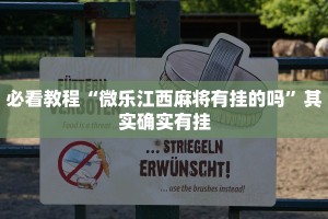 教程辅助!“微乐山西麻将开挂后特征”其实确实有挂